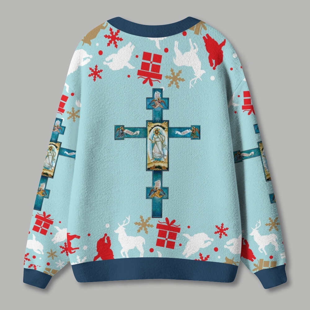 Orthodox Cross Ugly Cardigan Sweater