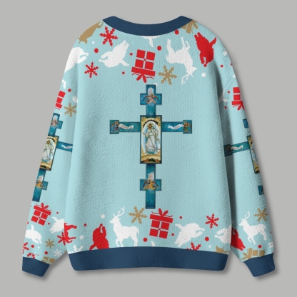 Orthodox Cross Ugly Cardigan Sweater
