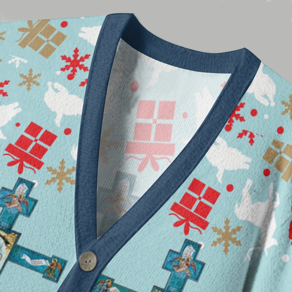Orthodox Cross Ugly Cardigan Sweater