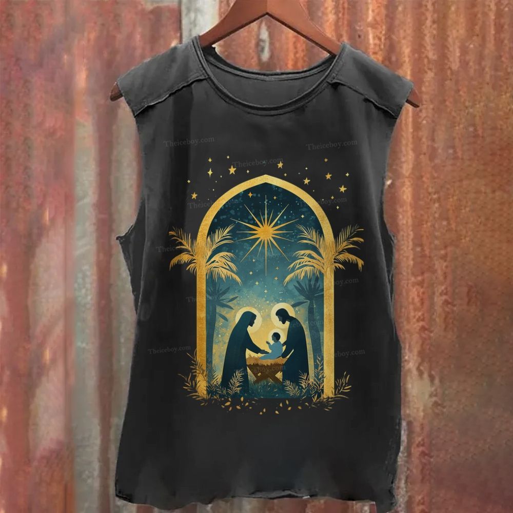 The Birth Of Jesus Washed Tank Top