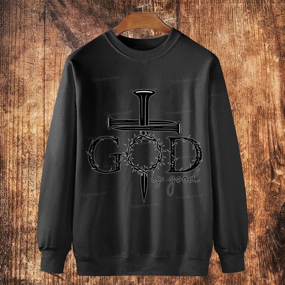 God Is Good Cotton Crewneck Sweatshirt