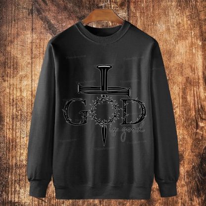 God Is Good Cotton Crewneck Sweatshirt
