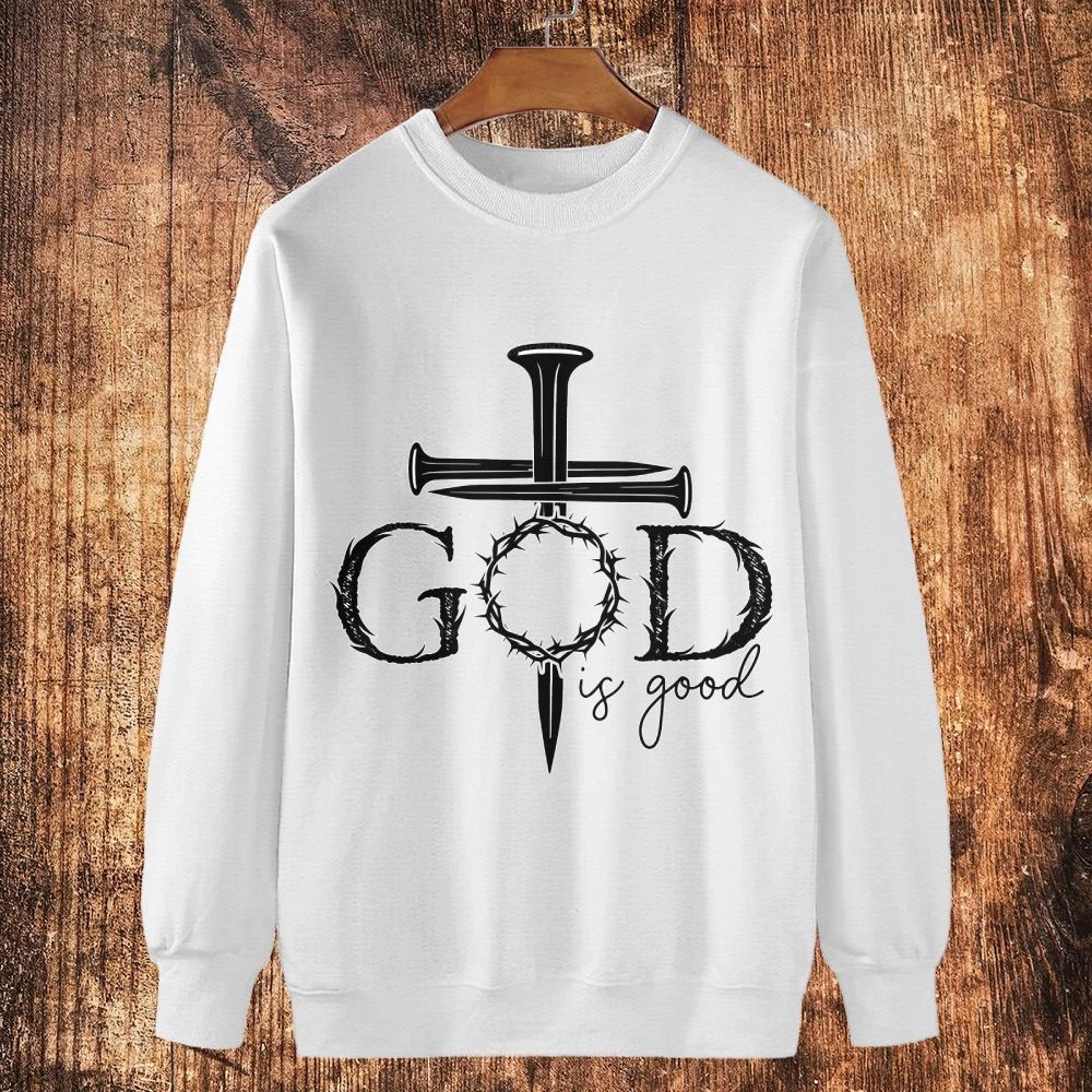 God Is Good Cotton Crewneck Sweatshirt