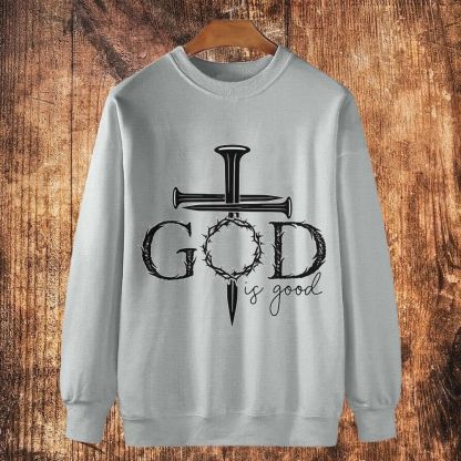 God Is Good Cotton Crewneck Sweatshirt