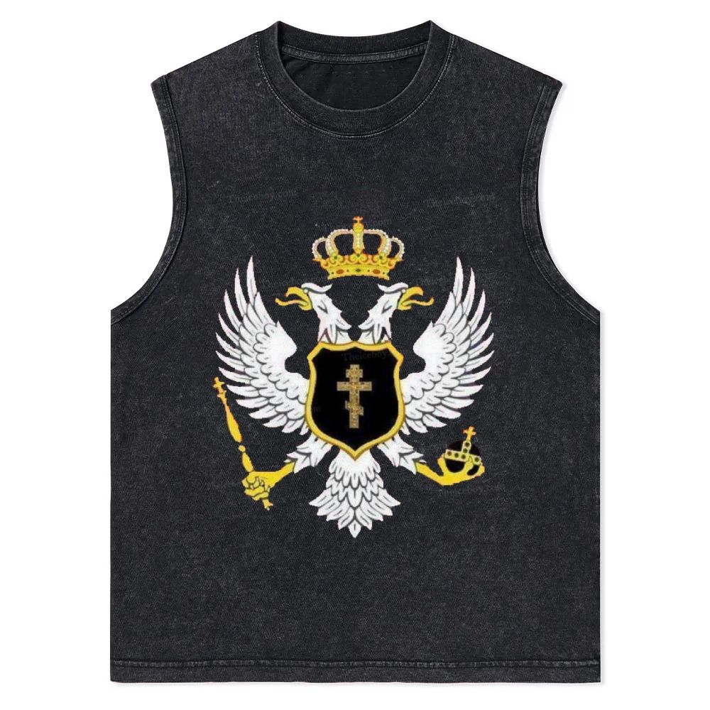 Orthodox Christian double-headed Byzantine Eagle Christian Snowflake Washed Vest