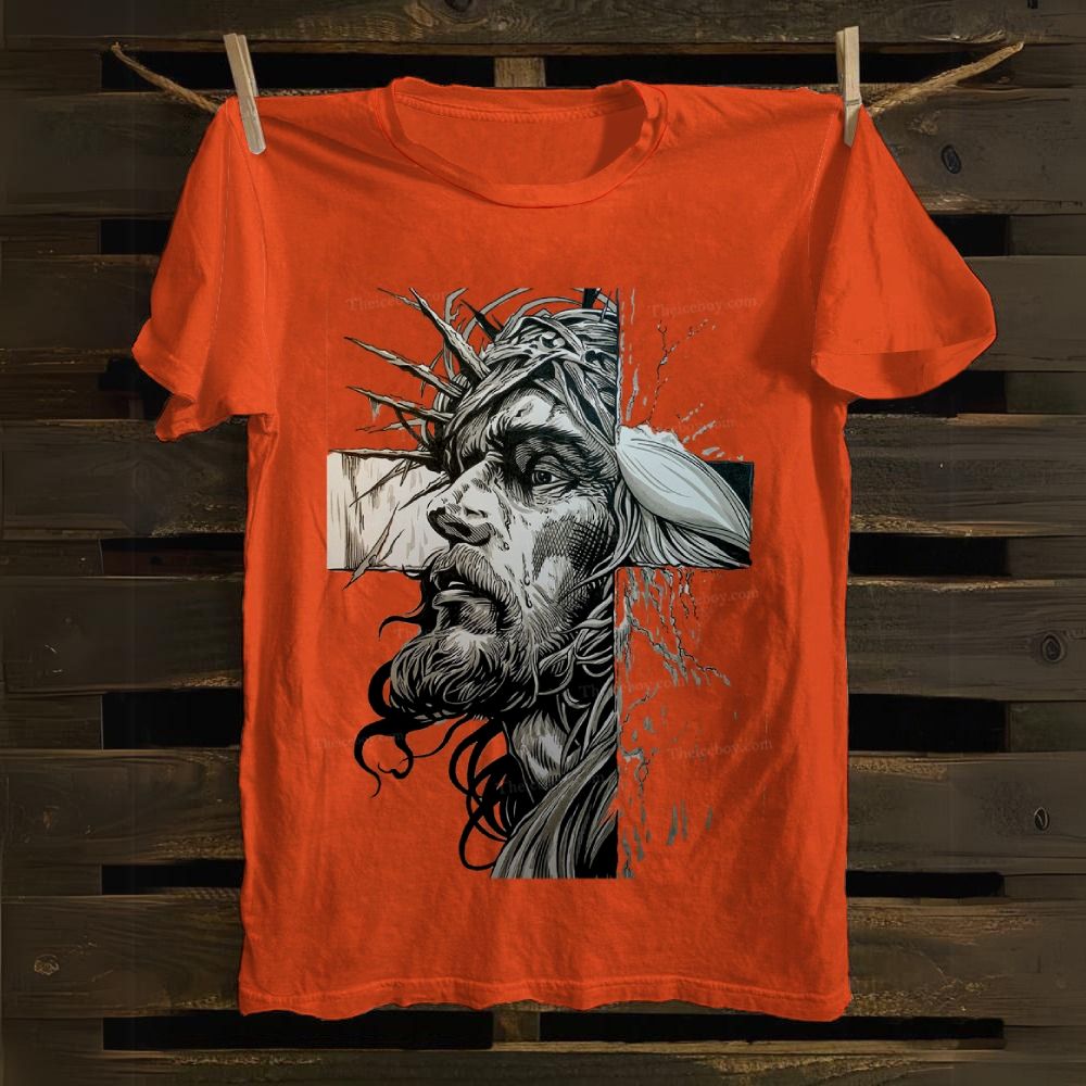 Jesus On The Cross Cotton T-shirt