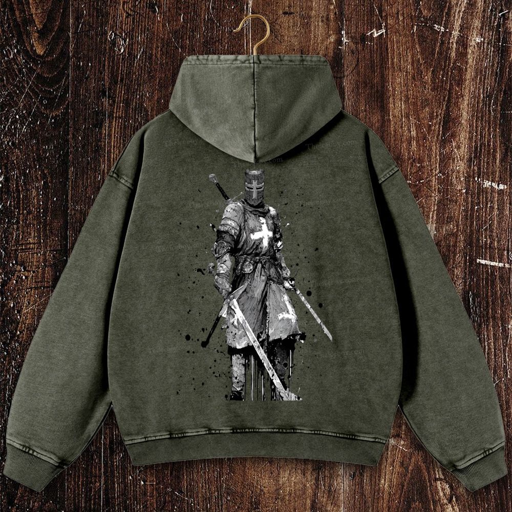 Knights of the Temple Christian Washed Hoodie