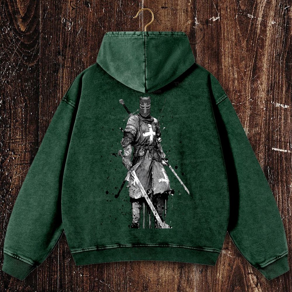 Knights of the Temple Christian Washed Hoodie