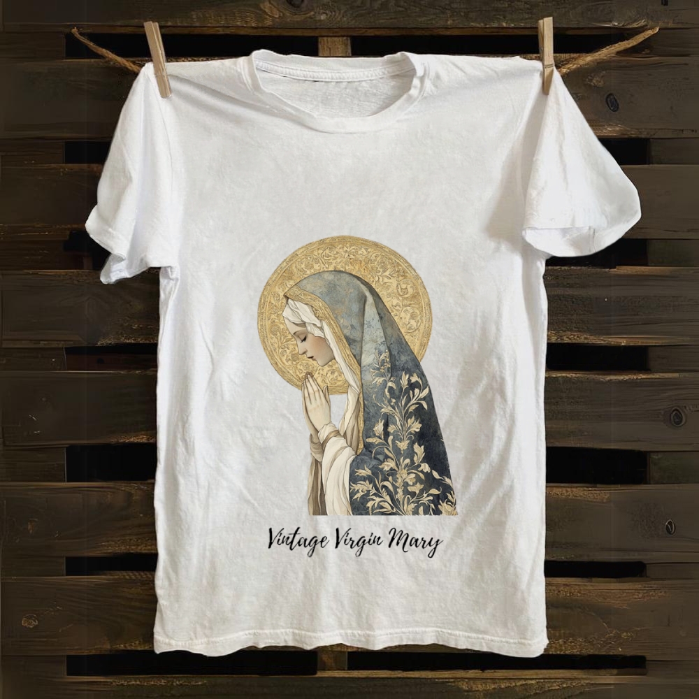 Prayer to the Virgin Mary Cotton T-shirt