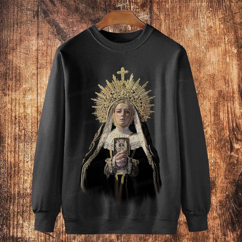 Judgment Oil Painting Art Style Cotton Crewneck Sweatshirt