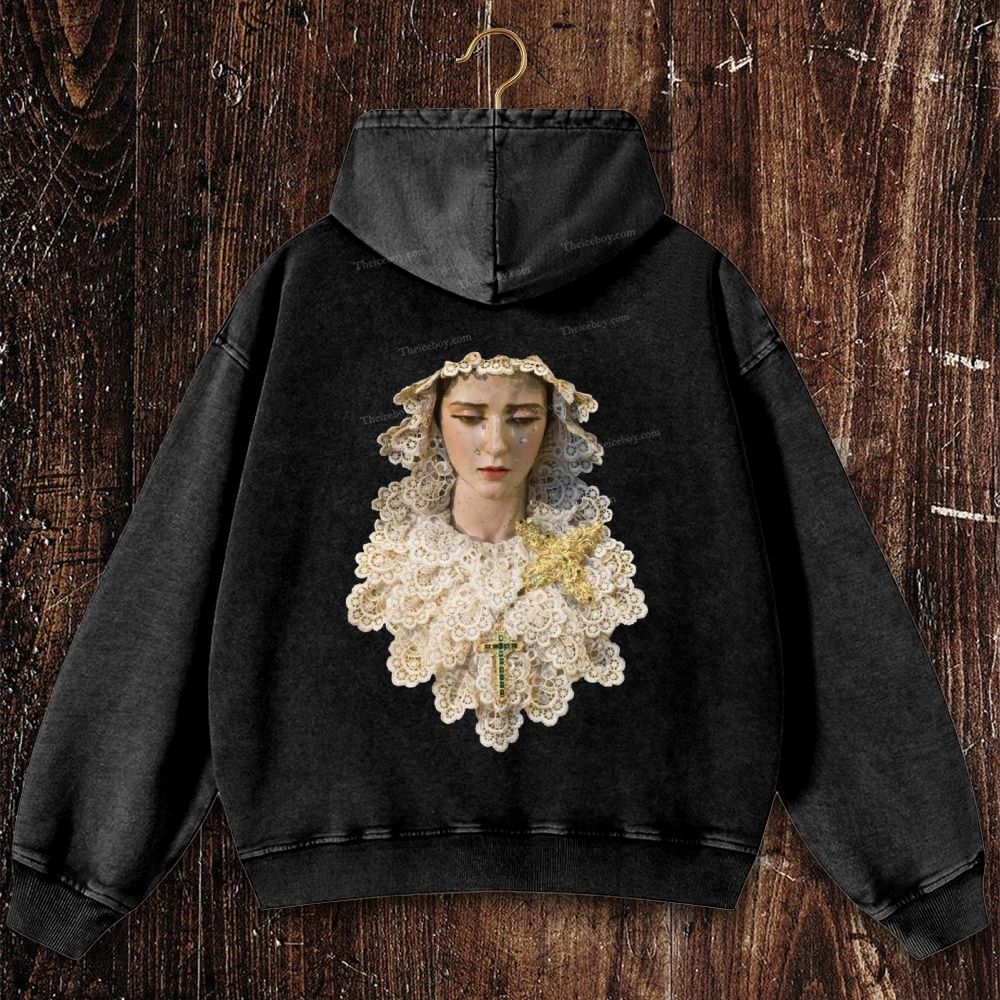 Compassionate Art Style Christian Washed Hoodie