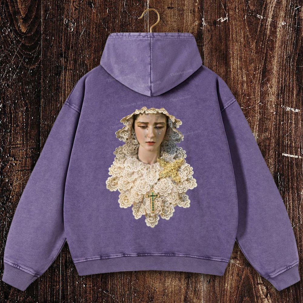 Compassionate Art Style Christian Washed Hoodie