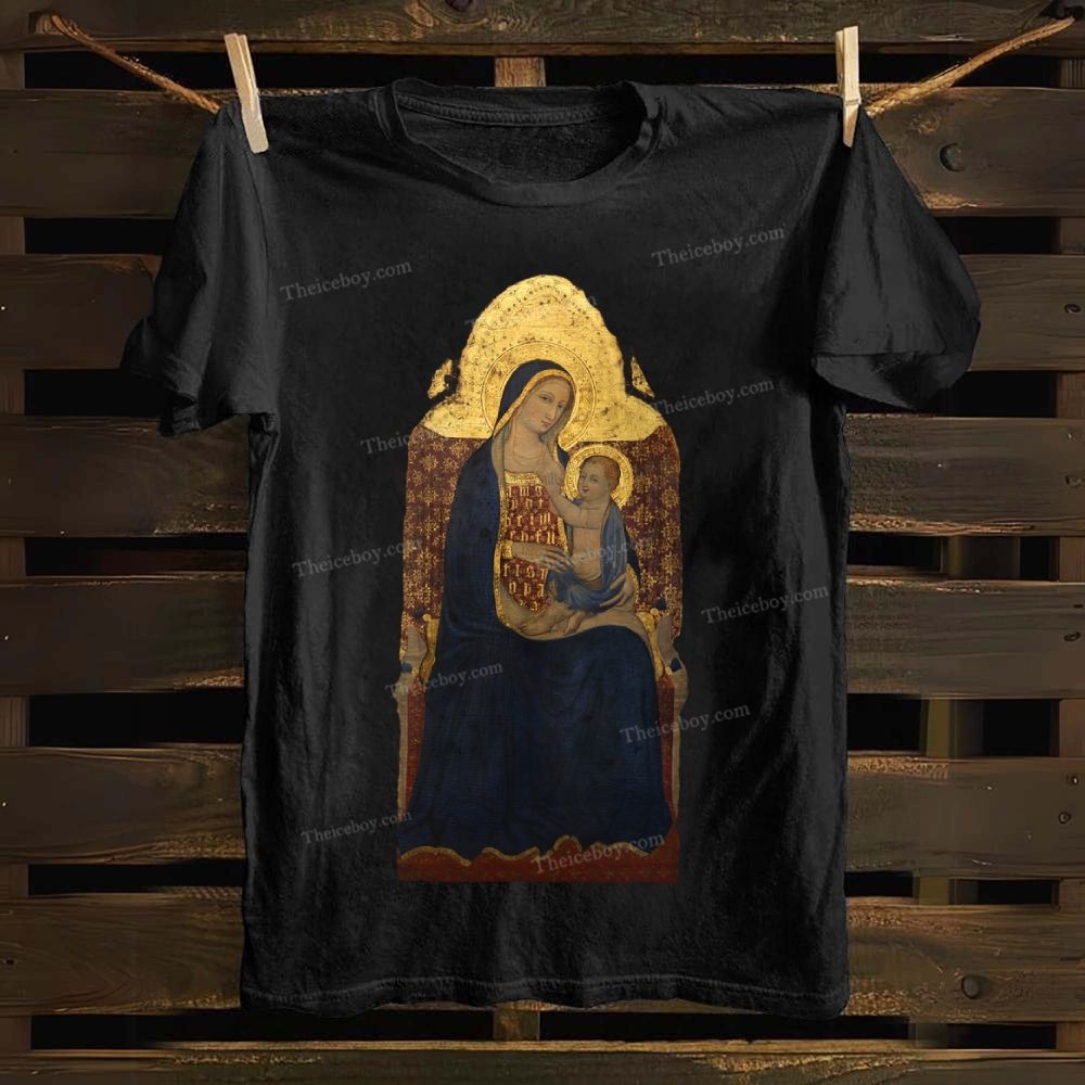 Golden Radiance Blessed Mother Cotton T-shirt