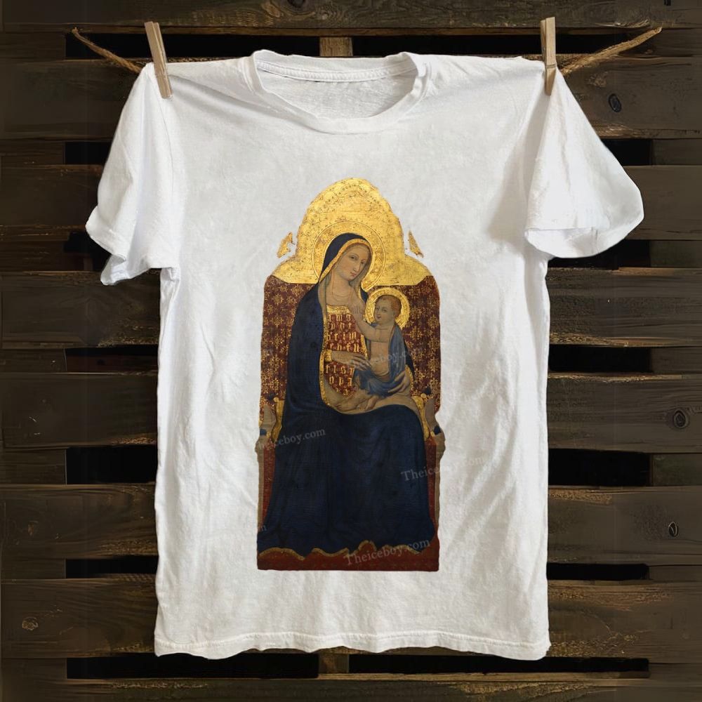 Golden Radiance Blessed Mother Cotton T-shirt