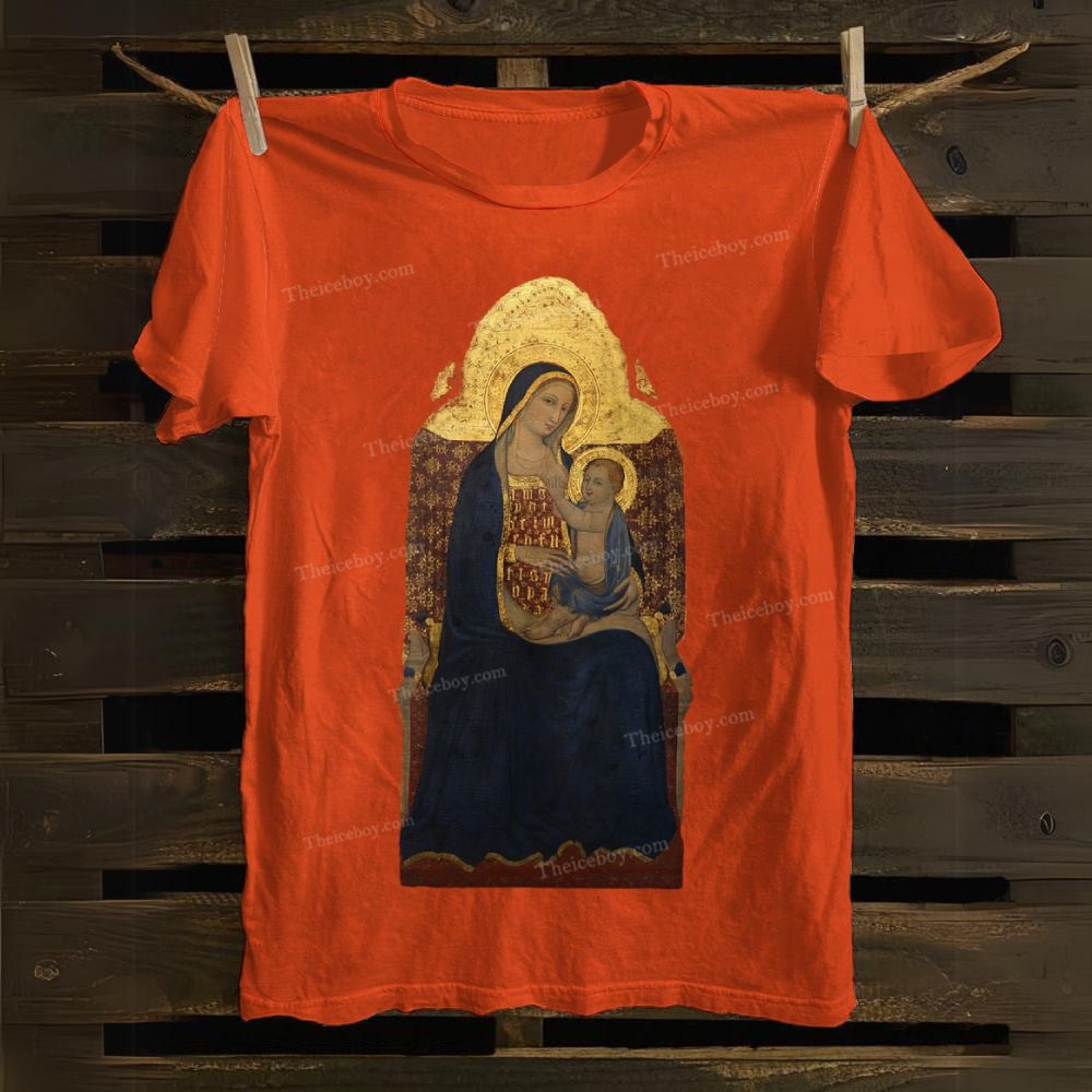 Golden Radiance Blessed Mother Cotton T-shirt