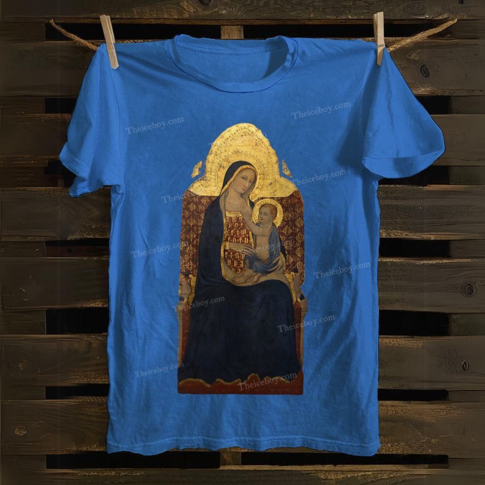 Golden Radiance Blessed Mother Cotton T-shirt