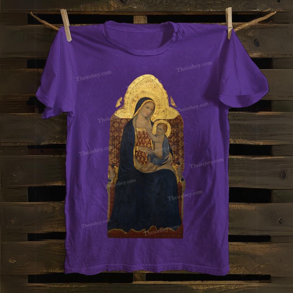 Golden Radiance Blessed Mother Cotton T-shirt