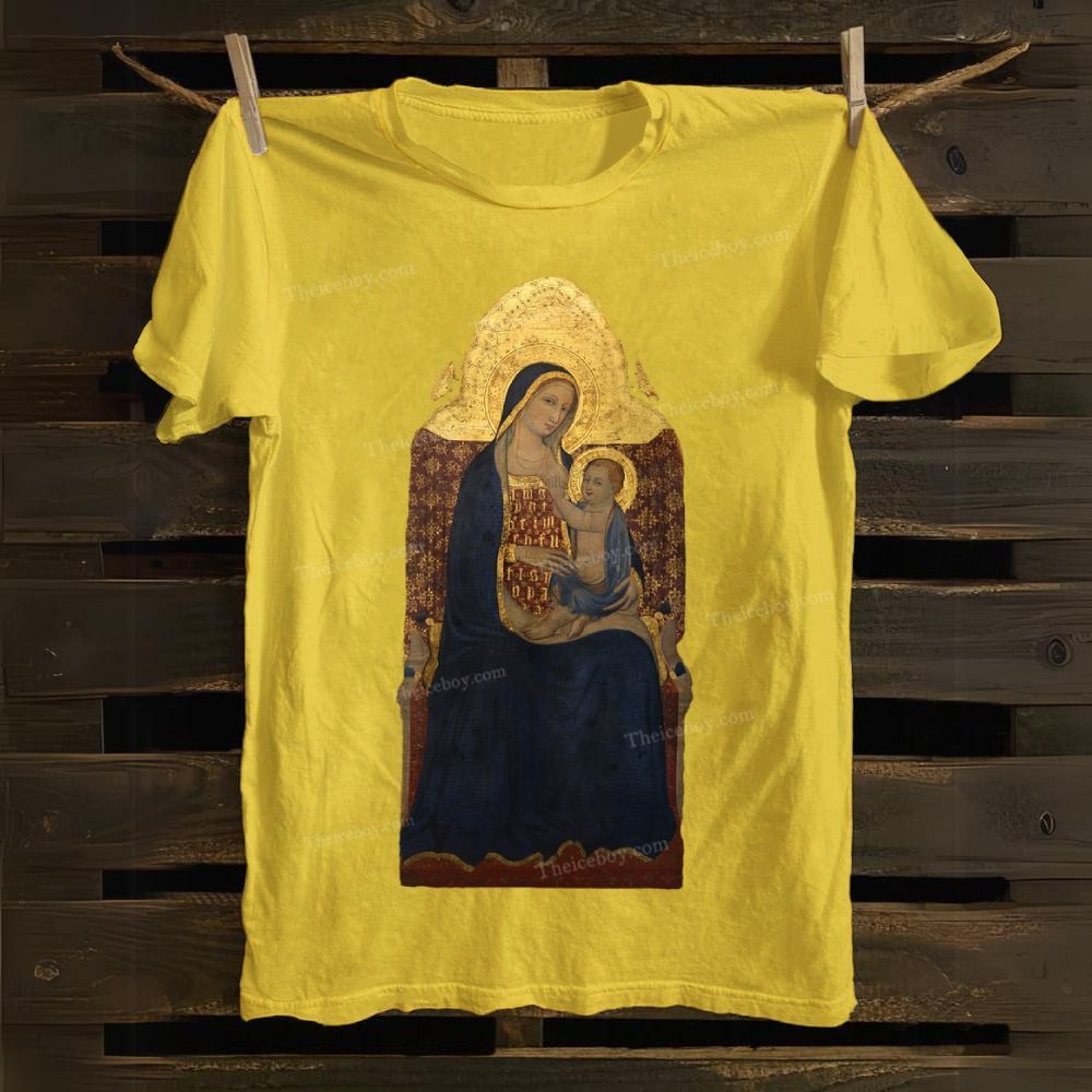 Golden Radiance Blessed Mother Cotton T-shirt