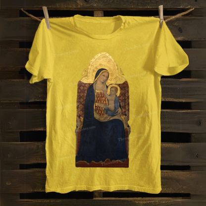 Golden Radiance Blessed Mother Cotton T-shirt