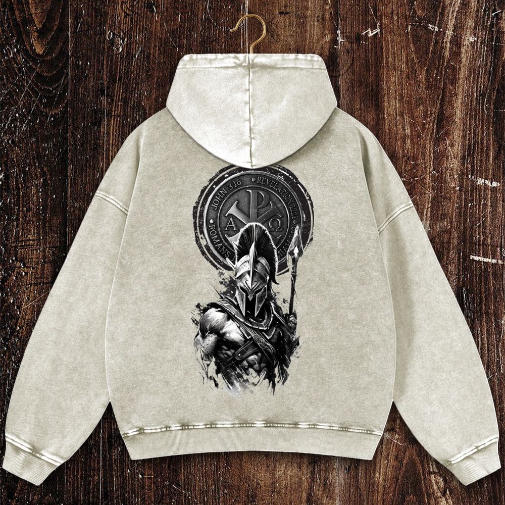 Faith Spartan Christian Washed Hoodie