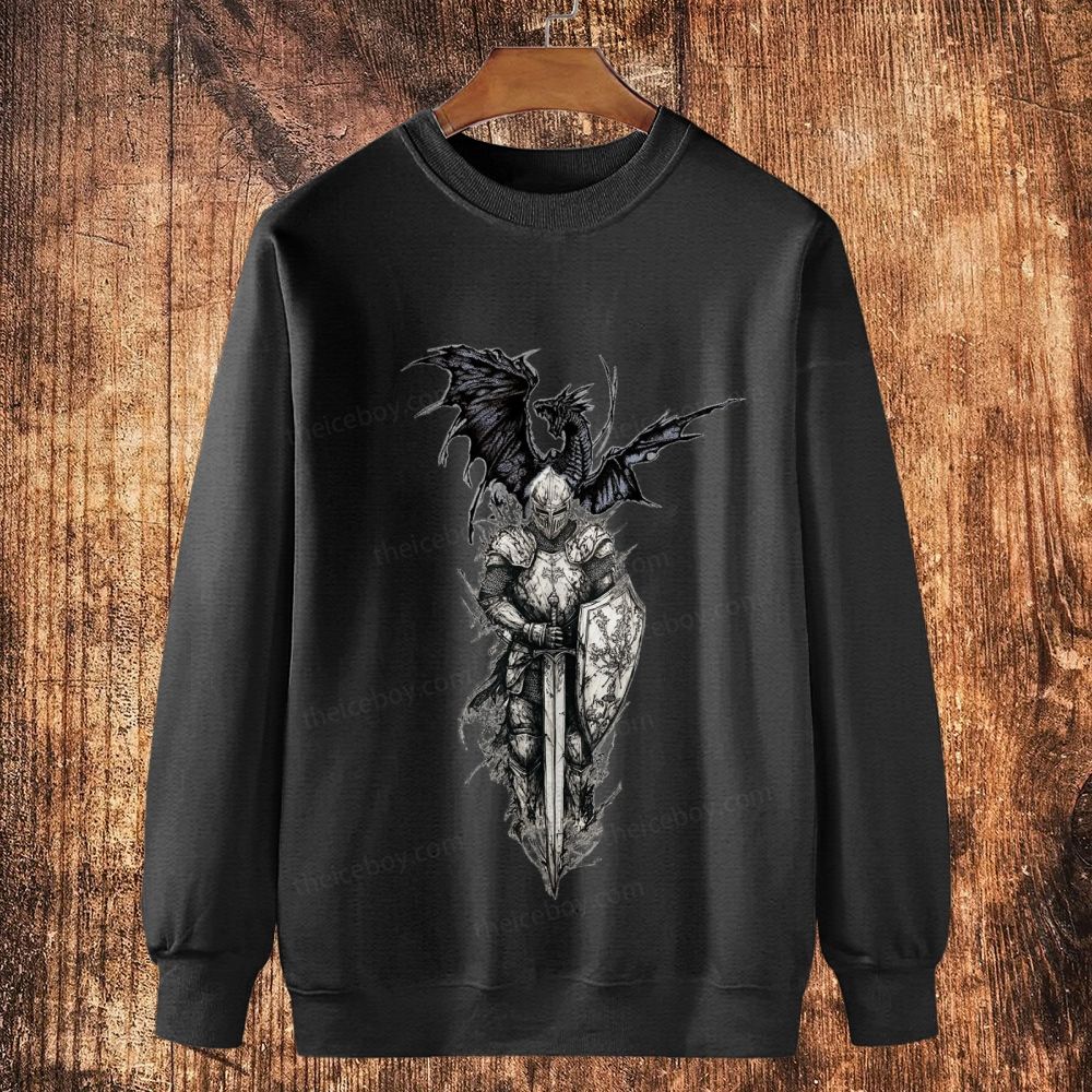 Dragonic Crusader Cotton Crewneck Sweatshirt