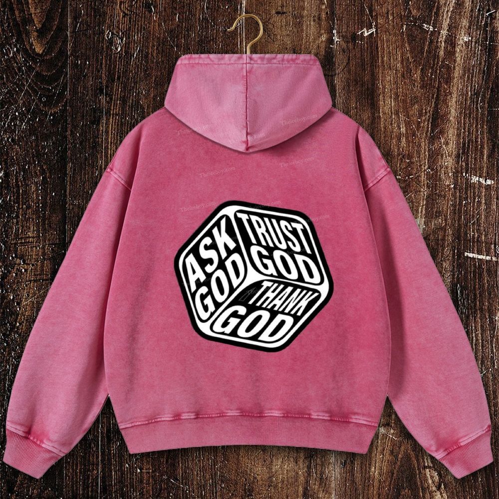 Triple Faith Of God Christian Washed Hoodie