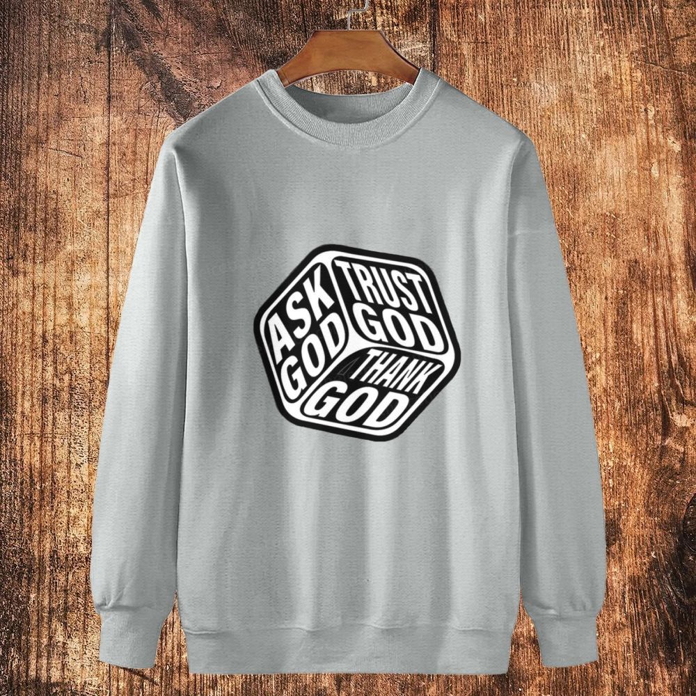 Triple Faith Of God Cotton Crewneck Sweatshirt