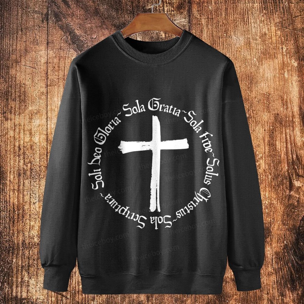 Solus Christus Cotton Crewneck Sweatshirt