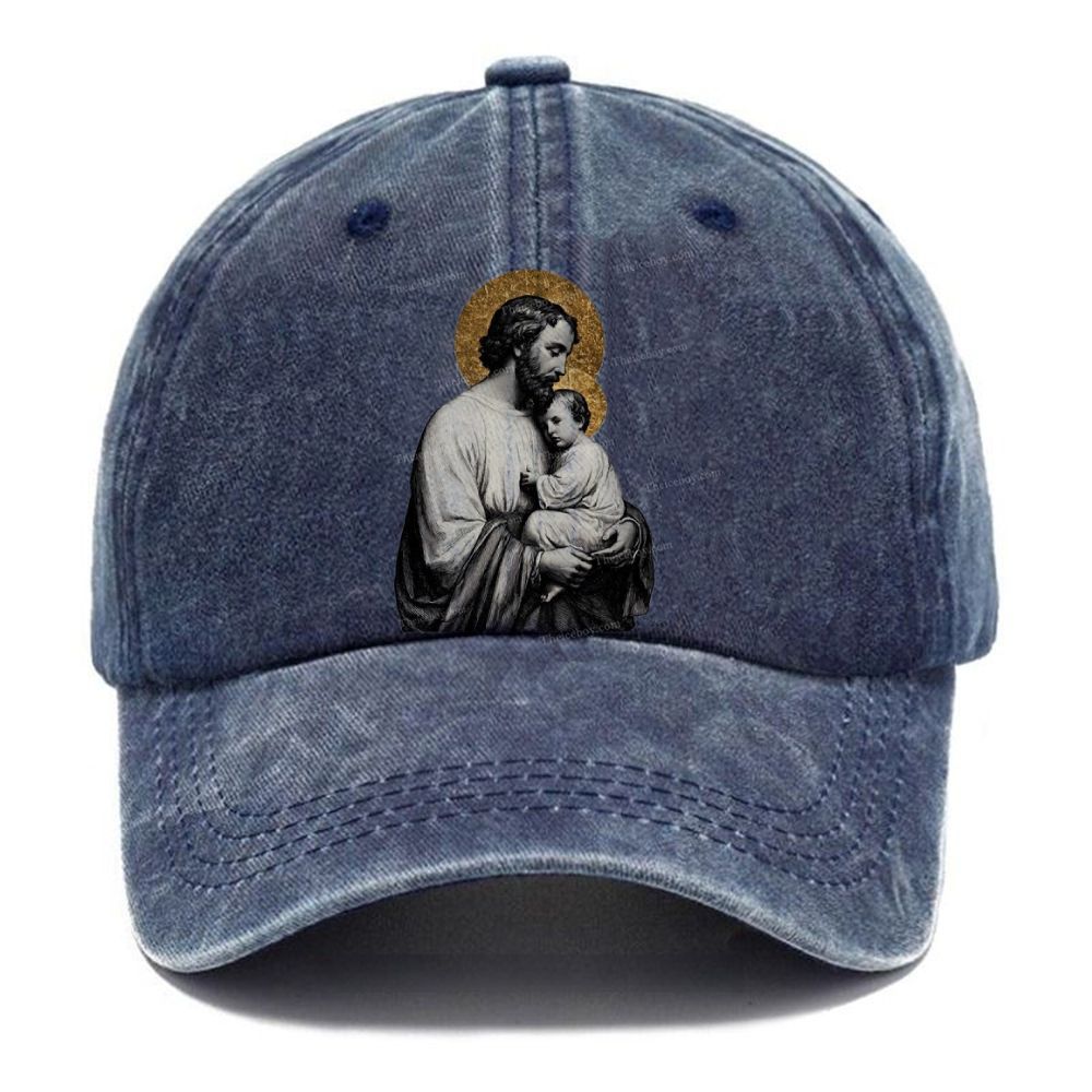 The Protection of the Holy Father  Unisex Vintage Casual Washed Cap
