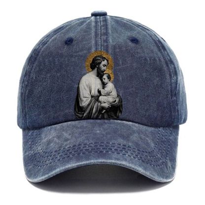 The Protection of the Holy Father  Unisex Vintage Casual Washed Cap