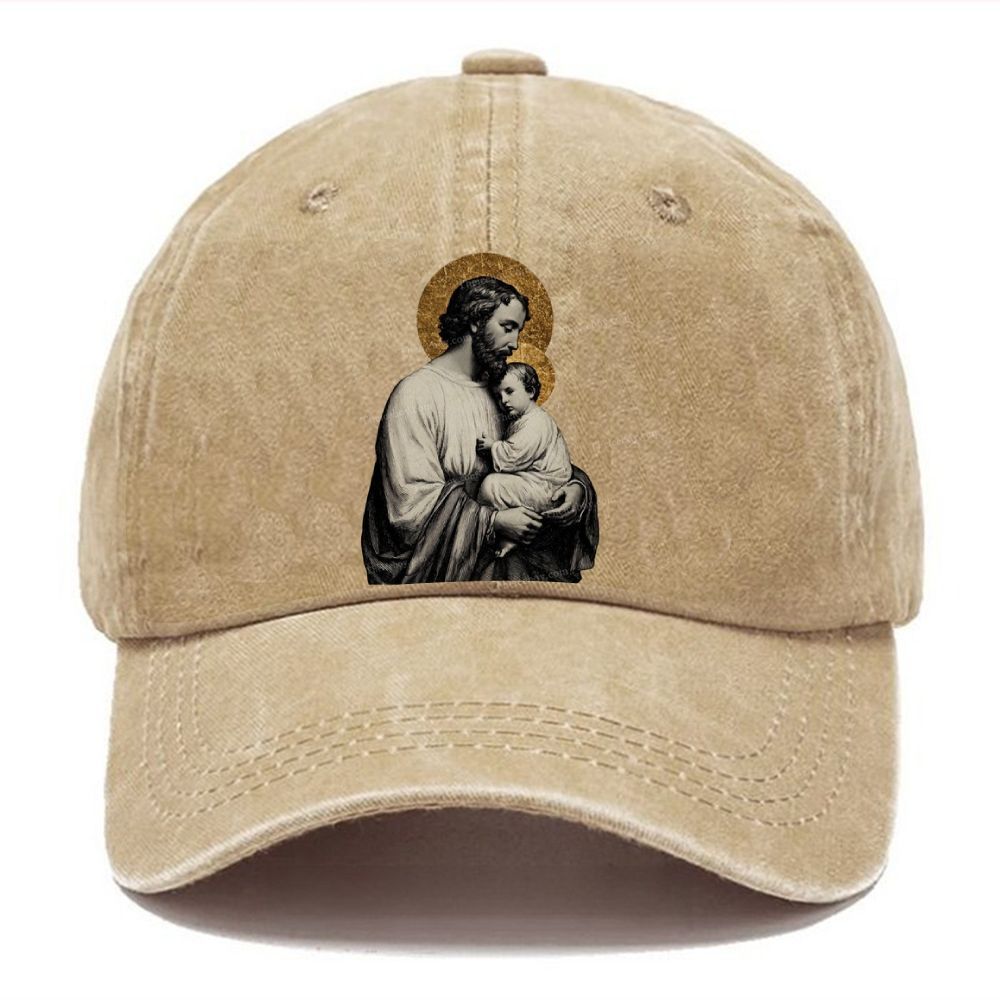The Protection of the Holy Father  Unisex Vintage Casual Washed Cap