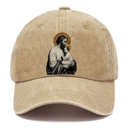 The Protection of the Holy Father  Unisex Vintage Casual Washed Cap