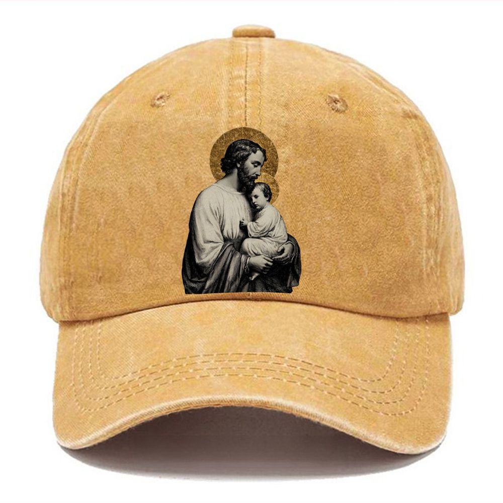 The Protection of the Holy Father  Unisex Vintage Casual Washed Cap