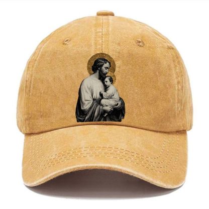 The Protection of the Holy Father  Unisex Vintage Casual Washed Cap