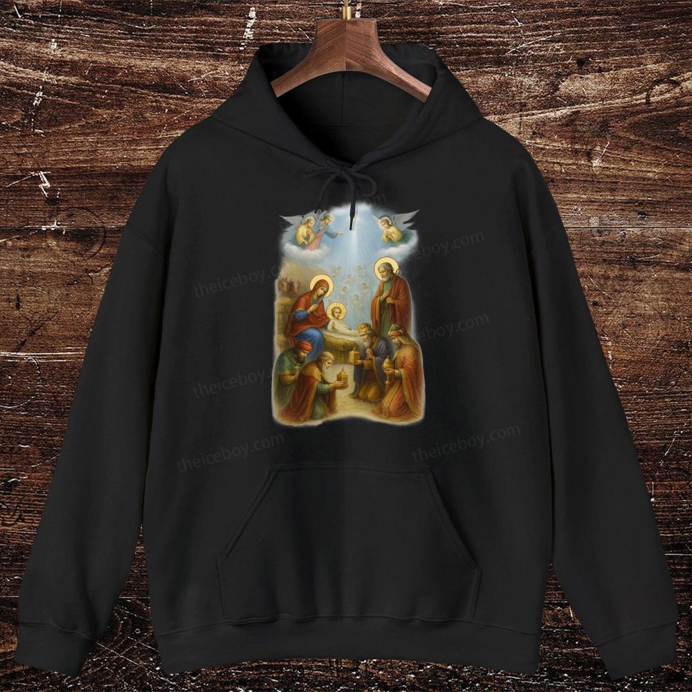 Nativity Adoration Oversized Cotton Hoodies