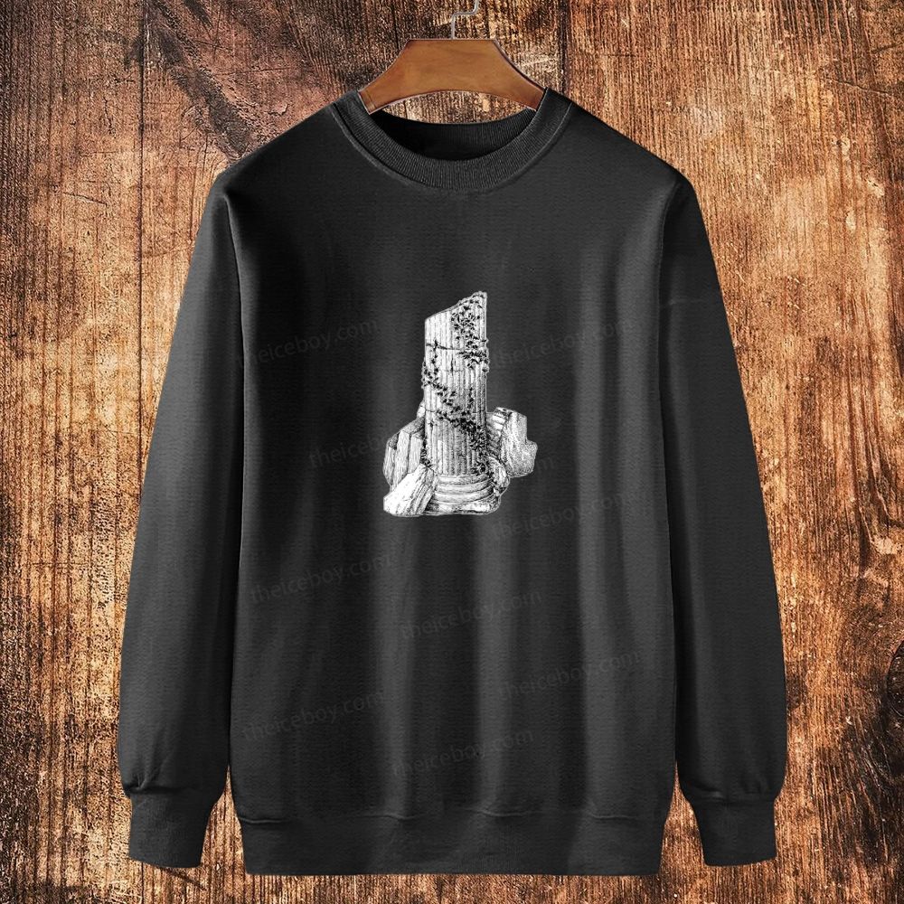 Sacred Pillar Relic Cotton Crewneck Sweatshirt