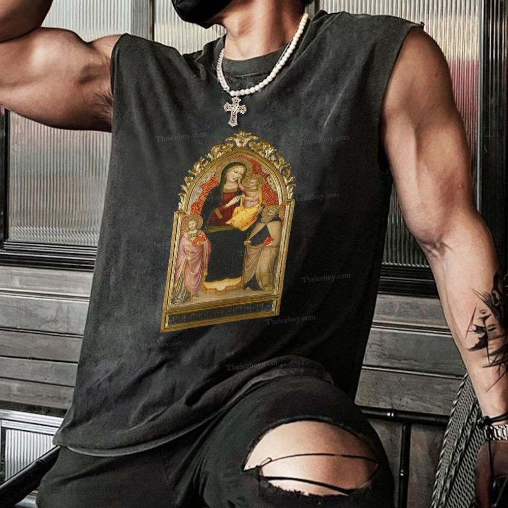 The Tenderness of the Holy See Christian Snowflake Washed Vest