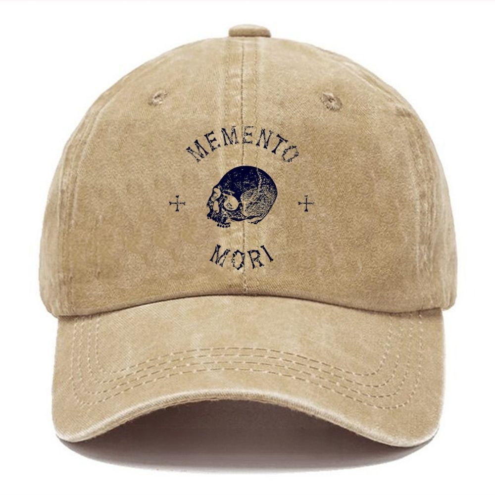Memento Mori Unisex Vintage Casual Washed Cap
