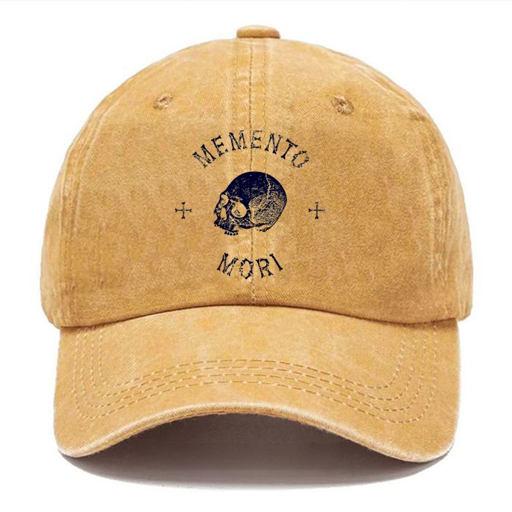 Memento Mori Unisex Vintage Casual Washed Cap