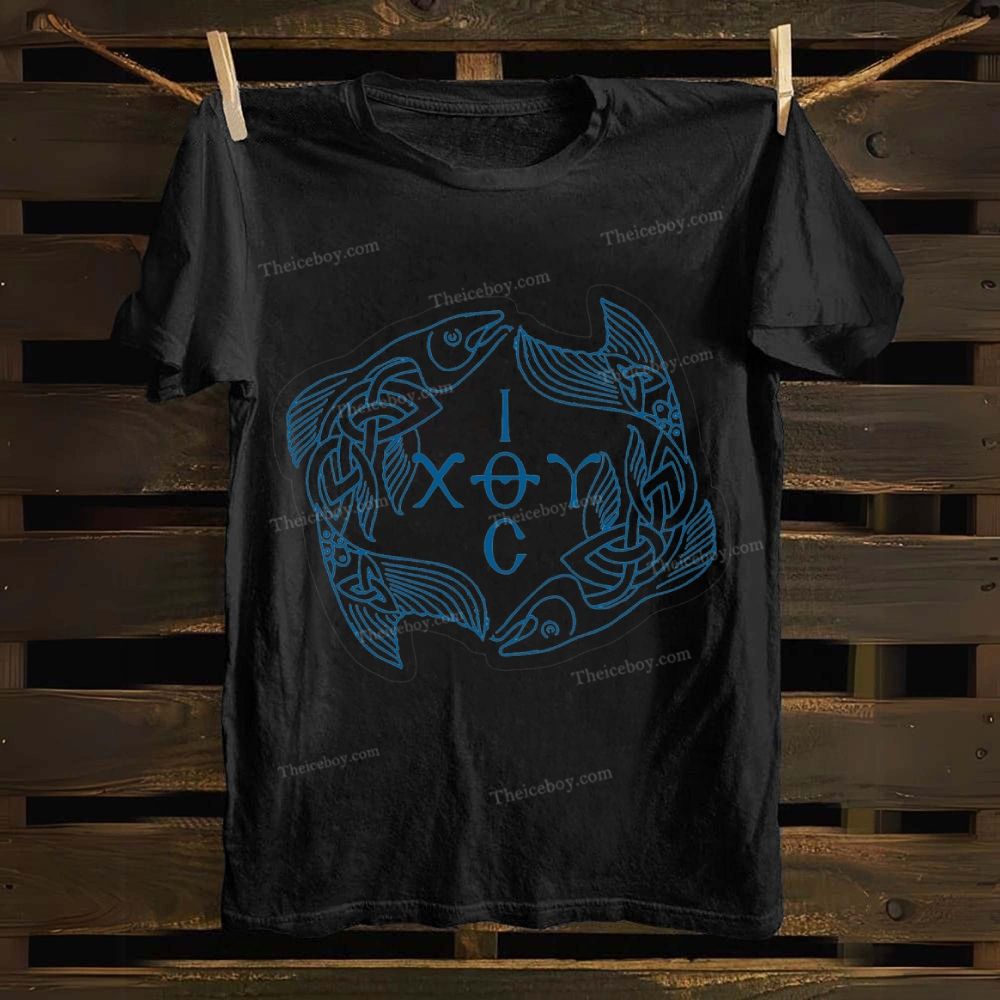 Celtic Ichthys Fish Cotton T-shirt