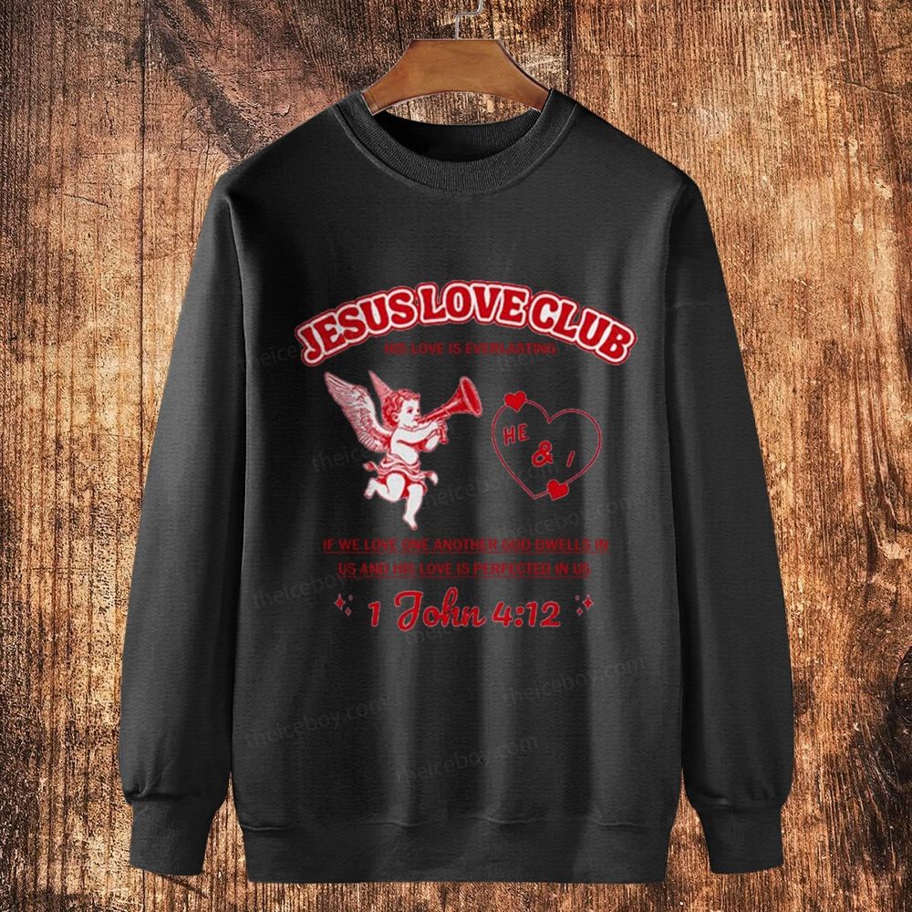 Jesus Love Club Cotton Crewneck Sweatshirt