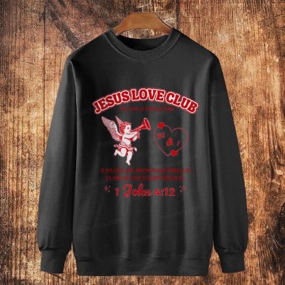 Jesus Love Club Cotton Crewneck Sweatshirt