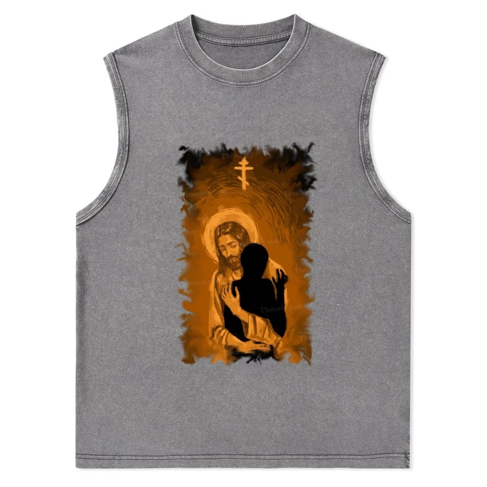 God's Infinite Love Christian Snowflake Washed Vest