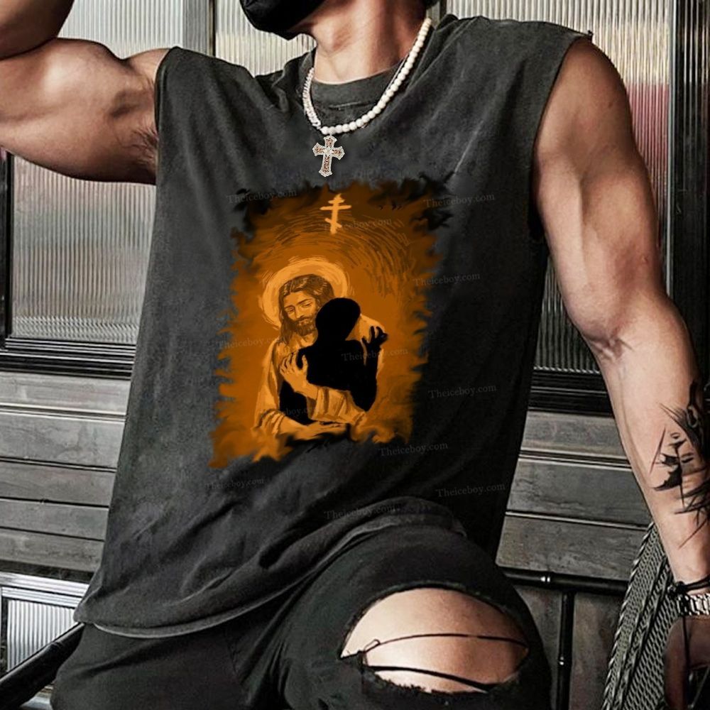 God's Infinite Love Christian Snowflake Washed Vest