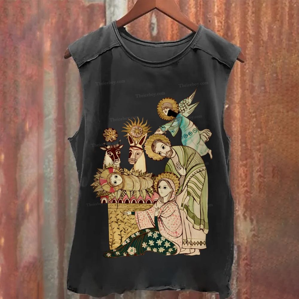The Birth Of Jesus Washed Tank Top