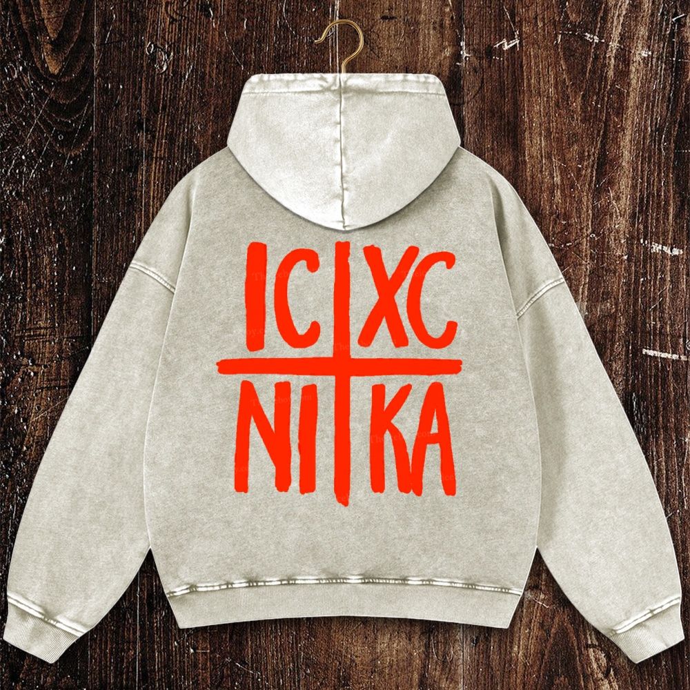 Ic Xc Ni Ka Christian Washed Hoodie