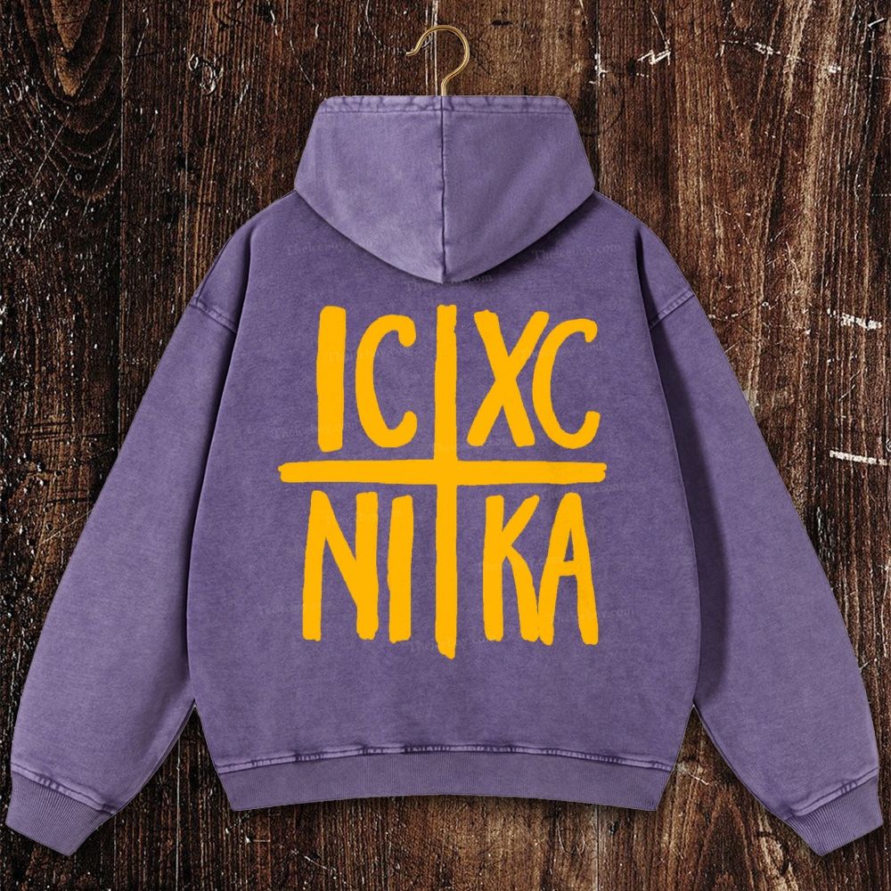 Ic Xc Ni Ka Christian Washed Hoodie