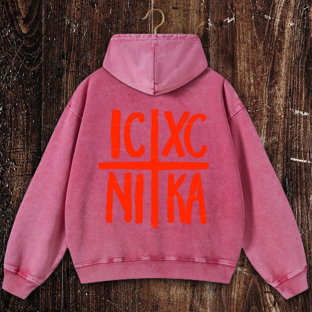 Ic Xc Ni Ka Christian Washed Hoodie