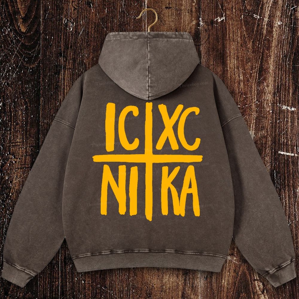 Ic Xc Ni Ka Christian Washed Hoodie