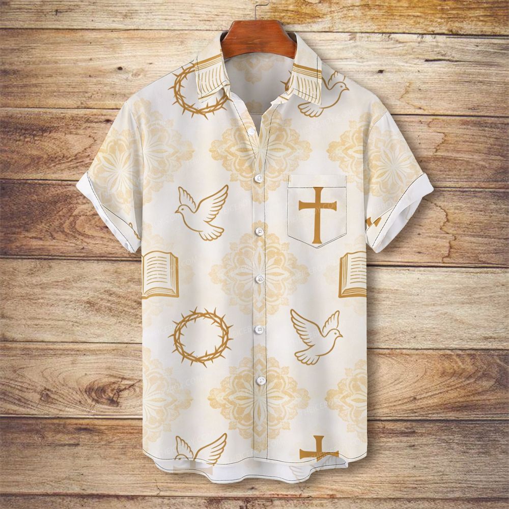 Christ's Cross Thorns Men's Christian Vintage Soft Short-Sleeve Shirt